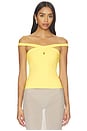 view 1 of 4 Cross Front Top Off Shoulder Top in Lemon Meringue
