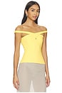 view 2 of 4 Cross Front Top Off Shoulder Top in Lemon Meringue
