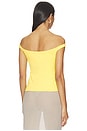 view 3 of 4 Cross Front Top Off Shoulder Top in Lemon Meringue
