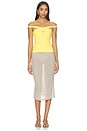 view 4 of 4 Cross Front Top Off Shoulder Top in Lemon Meringue
