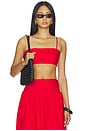 view 1 of 4 Poplin Crop String Top in Perfect Red