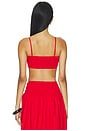 view 3 of 4 Poplin Crop String Top in Perfect Red