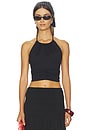 view 1 of 4 TOP TIPO HALTER CON FRUNCIDO Y LAZO EN EL CUELLO in Black