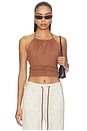 view 1 of 4 TOP TIPO HALTER CON FRUNCIDO Y LAZO EN EL CUELLO in Toast