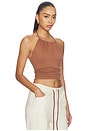 view 2 of 4 TOP TIPO HALTER CON FRUNCIDO Y LAZO EN EL CUELLO in Toast