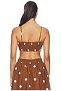 view 3 of 4 Polka Poplin Crop String Top in Toast & Sugar
