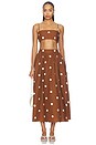 view 4 of 4 Polka Poplin Crop String Top in Toast & Sugar