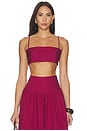 view 1 of 4 Poplin Crop String Top in Beaujolais