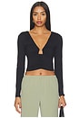 view 1 of 4 Angle Wire Gathered Longsleeve Top in Black