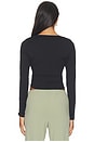 view 4 of 4 Angle Wire Gathered Longsleeve Top in Black