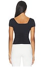 view 4 of 4 Sweetheart Shortsleeve Gathered Top in Black