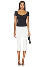 view 5 of 4 Sweetheart Shortsleeve Gathered Top in Black