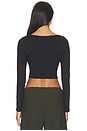 view 4 of 4 Twisted Front Longsleeve Top in Black