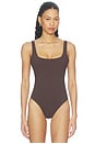 view 2 of 5 Essential Low Back Tank Thong Back Bodysuit in Java