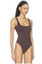 view 4 of 5 Essential Low Back Tank Thong Back Bodysuit in Java