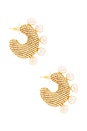view 3 of 4 Solito Pearled Earrings in Gold