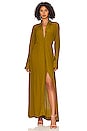 view 1 of 3 Long Sleeve Button Up Maxi Dress in Pear