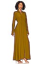 view 2 of 3 Long Sleeve Button Up Maxi Dress in Pear