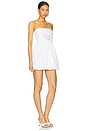 view 2 of 4 Balloon Hem Embroidered Mini Dress in Antique White