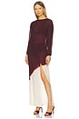 view 2 of 3 VESTIDO LONGO COM PAINÉIS TRANSPARENTES in Merlot Cloud