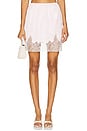 view 1 of 6 Lace Trim Satin Mini Skirt in Rose Quartz