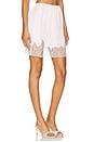 view 2 of 6 Lace Trim Satin Mini Skirt in Rose Quartz
