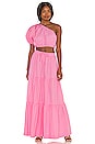 view 4 of 4 Drawstring A Line Tiered Maxi Skirt in Floss