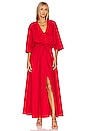 view 4 of 4 Drawstring Maxi Skirt in Red