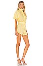 view 3 of 4 Puff Sleeve Romper in Lemon
