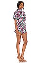 view 2 of 4 Puff Sleeve Romper in Reincarnation Blue