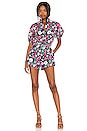 view 4 of 4 Puff Sleeve Romper in Reincarnation Blue