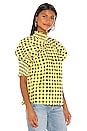 view 2 of 4 Puff Sleeve Blouse in Checkmate Yellow