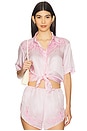 view 1 of 5 Embroidered Short Sleeve Shirt in Rose Quartz