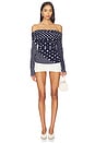 view 4 of 4 Off Shoulder Wrap Top in Midnight Scatter