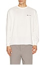 view 1 of 4 Soft Cotton Relaxed Logo L/S T-Shirt in Off White