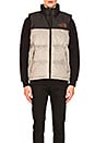 view 2 of 5 Novelty Nuptse Vest in Monument Grey Herringbone and TNF Black Dobby