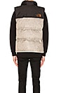 view 4 of 5 Novelty Nuptse Vest in Monument Grey Herringbone and TNF Black Dobby
