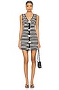 view 1 of 4 Zafiro Crochet Mini Dress in Black Striped