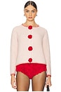 view 1 of 5 CARDIGAN COM DETALHE DE ROSA MEI in Pink & Red