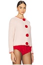 view 2 of 5 CARDIGAN COM DETALHE DE ROSA MEI in Pink & Red