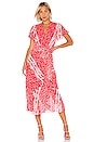 view 1 of 3 VESTIDO NEW BLAIRE in Ditsy Floral Stripe Guava