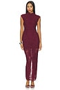 view 1 of 3 Flower Mesh Maxi Dress in Decadent Chocolate