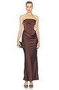 view 1 of 4 Corsage Long Dress in Chicory Coffee