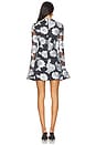 view 3 of 4 Flower Mesh Long Sleeve Mini Dress in Gray Pinstripe
