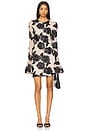 view 1 of 4 Flower Mesh Mini Dress in Warm Taupe