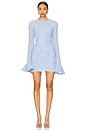 view 1 of 4 Flower Mesh Mini Dress in Skyway Blue