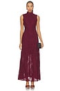view 1 of 4 VESTIDO LONGO DE MALHA FLORAL in Zinfandel