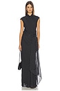view 1 of 4 Long Dress With Tie in 1000 Black Combo