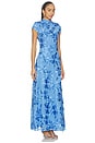 view 2 of 4 Mesh Capsleeve Maxi Dress in Hydrangea Blue