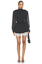 view 1 of 4 MINIVESTIDO MINI DRESS LONGSLEEVE LACE DETAIL in 1000 Black Comb